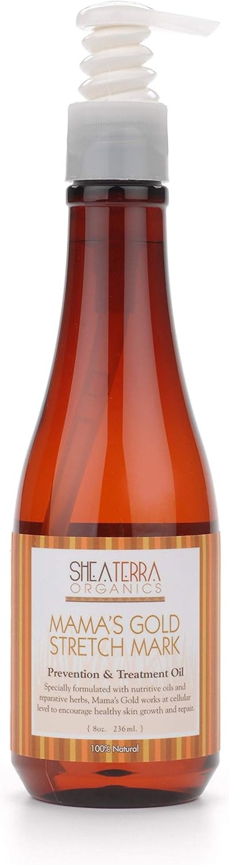 Shea Terra Organics Mama’s Gold Stretch Mark Wonder Oil - Non-Toxic Maternity & Postpartum Oil | 8oz