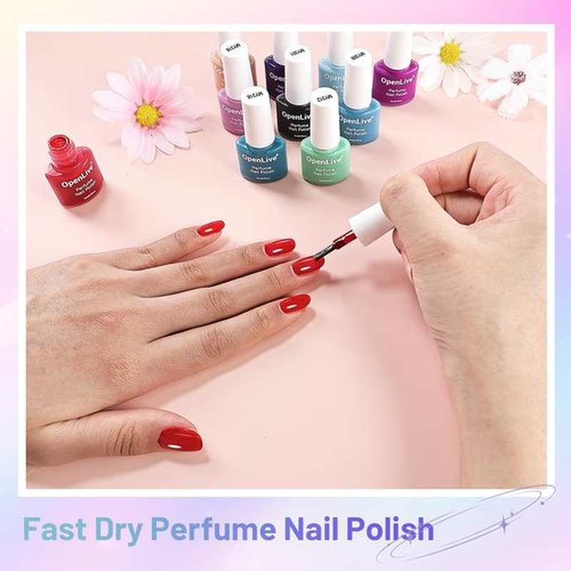 OpenLive 32 Color Perfume Nail Polish Set, Red Pink Pueple and Green Quick Drying Nail Polish Set for Women Salon DIY Nail Art