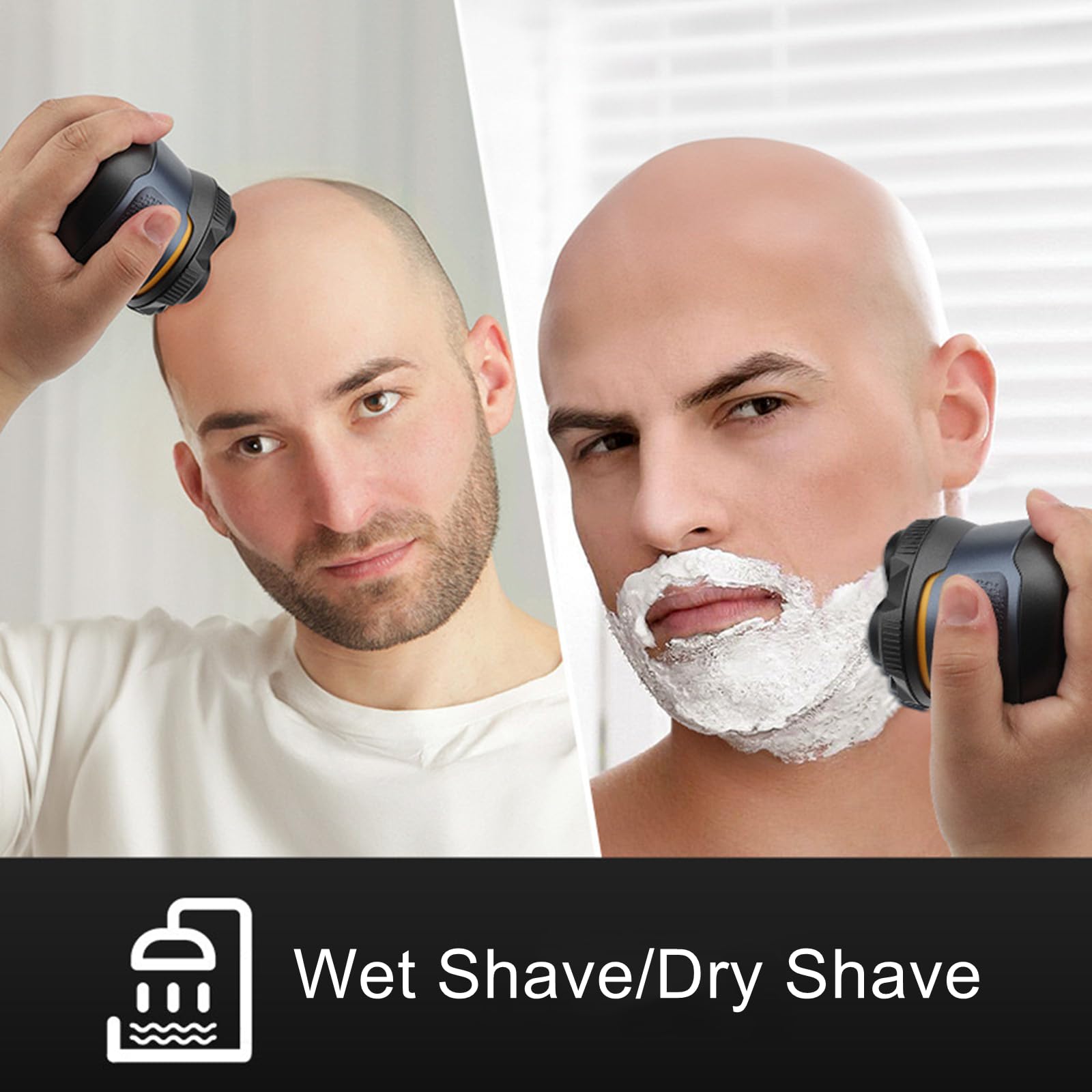 Magnetic 6 Blades Head Shaver Replacement Heads for Many 6D Magnetic Electric Razor,Newly Designed Magnetic 6D Blade Head Compatible with Head Shavers for Bald Men,2 Pack Travel Size for Ufree,Doao