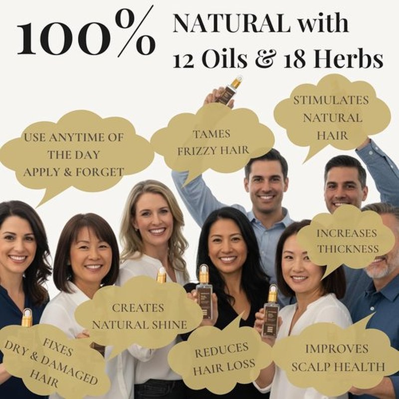 Revatology Botanical Hair & Scalp Serum - Daily Leave-In Treatment for Hair Growth & Thinning Hair | 12 Oils & 18 Herbal Extracts