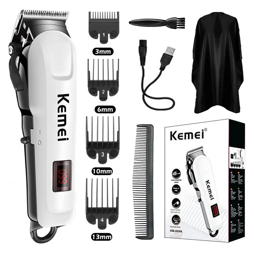 KEMEI Hair Clipper for Men Professional Cordless Electric Rechargeable Hair/Beard Trimmers for Men, Self Hair Cutting Haircut Kit, Adjustable Barber Clippers with LCD Diaplay