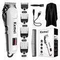 KEMEI Hair Clipper for Men Professional Cordless Electric Rechargeable Hair/Beard Trimmers for Men, Self Hair Cutting Haircut Kit, Adjustable Barber Clippers with LCD Diaplay