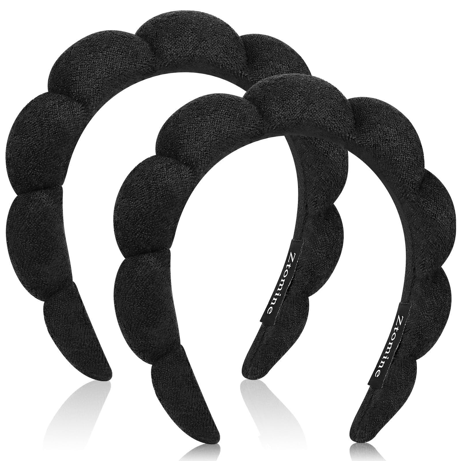 Ztomine Spa Headbands for Washing Face or Facial, Set of 2 Skincare, Terry Cloth Headband Combo Pack - Puffy Makeup Headbands for Face Washing, Mask, Skin Treatment