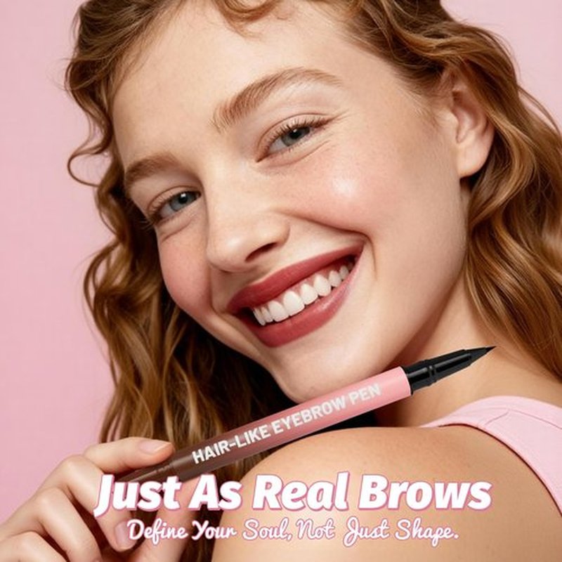 Microblading Eyebrow Pencil for Women, Waterproof Eyebrow Pen with Micro-Fork Tip & Precise Brush-Tip, Natural Hair-Like Brows, Long-Lasting Smudge-Proof Eye Brow Tint, Dark Brown,1 Pack
