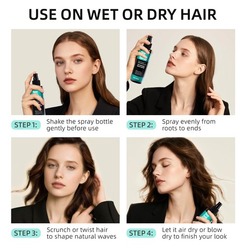 Berlaney Sea Salt Spray for Men and Women - Texture and Volume Spray for Hair Thickening, with Natural Plant-based Ingredients, Alcohol Free, Coconut Scent, Hydrating with Matte Finish, 5 fl oz