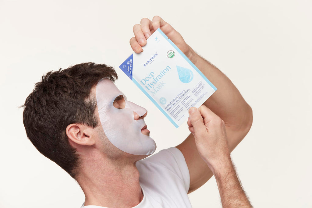 BioRepublic Deep Hydration Vegan Sheet Masks – Organic Biocellulose Face Mask with Snow Mushroom, Fig Fruit & Coconut Water for Plump, Glowing Skin (Pack of 6)