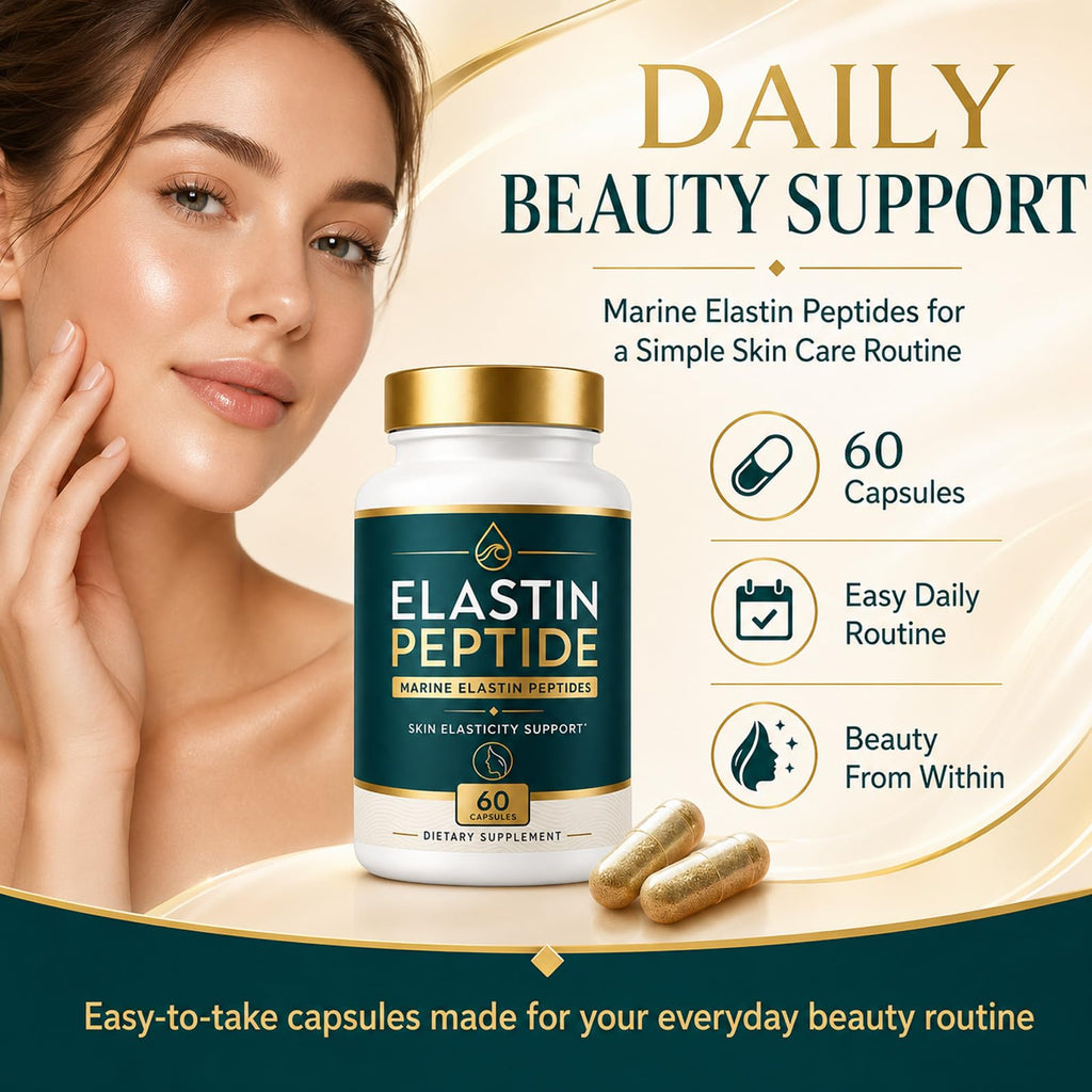 Elastin Peptide Skin Tightening 𝐒𝐮𝐩𝐩𝐥𝐞𝐦𝐞𝐧𝐭, Skin Elasticity, Easy Daily Routine, 60 Count