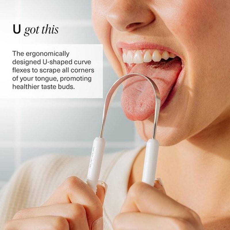 Boka Tongue Scraper - Stainless Steel Tongue Cleaner with Travel Case & Linen Pouch for Fresh Breath