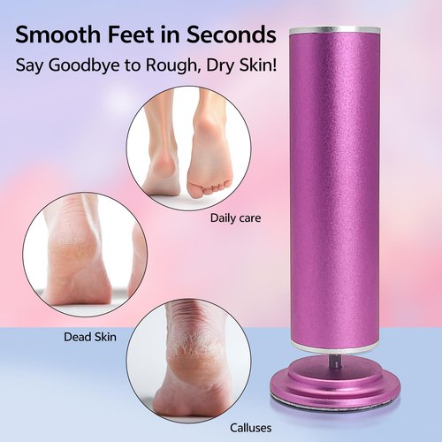Resptasski Electric Foot Callus Remover for Feet, Pedicure Tool with 60pcs Replacement Sandpaper Discs, Adjustable Speed Scrubber File Grinder for Dead Skin, Home Spa Salon Use - Pink