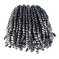 Niseyo Pre twisted Bob Spring Twist Hair 6 Inch 7 Packs Short Pre-looped Crochet Braid Ombre Gray (TGrey)