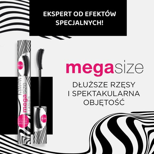 Eveline Mega Size Mascara for Luscious Lashes - 10ml Volume Boosting Formula
