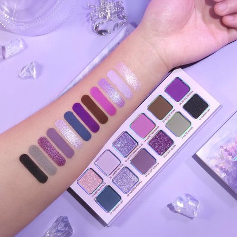 Purple Eyeshadow Palette, Pigmented Matte Shimmer Lavender Lilac Eye Shadow Pallet for Green Eyes,Bright Long Lasting Metallic Multichrome Violet Pink Makeup Pallet for Daily,Smoky,Carnival, Blendable