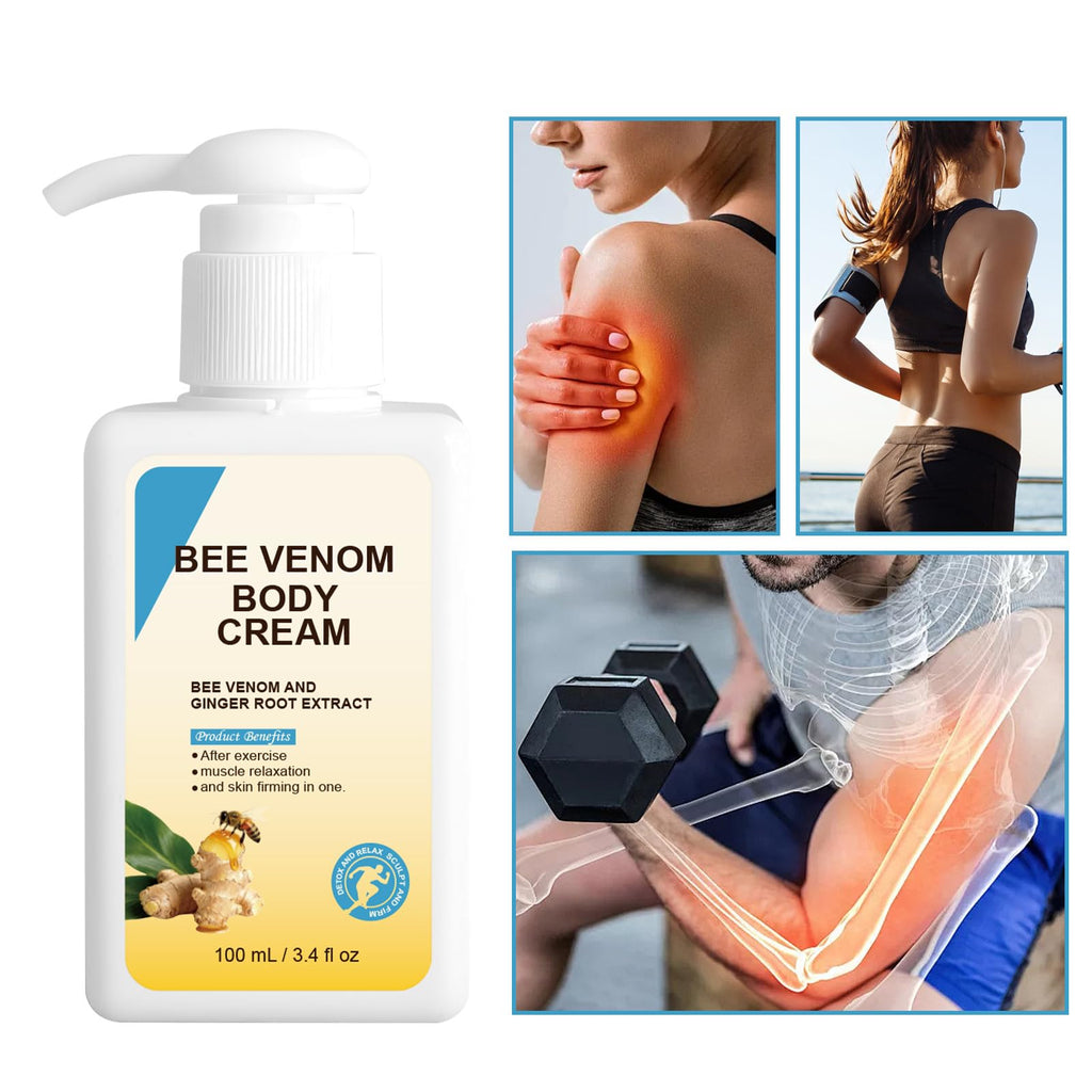 OZZKSO Bee Venom body Cream, Anti-Aging Firming Cream, Bee Venom Skin Firming Cream, Gentle C-ream for All S kin Types,100ML/3.4 Fl.oz