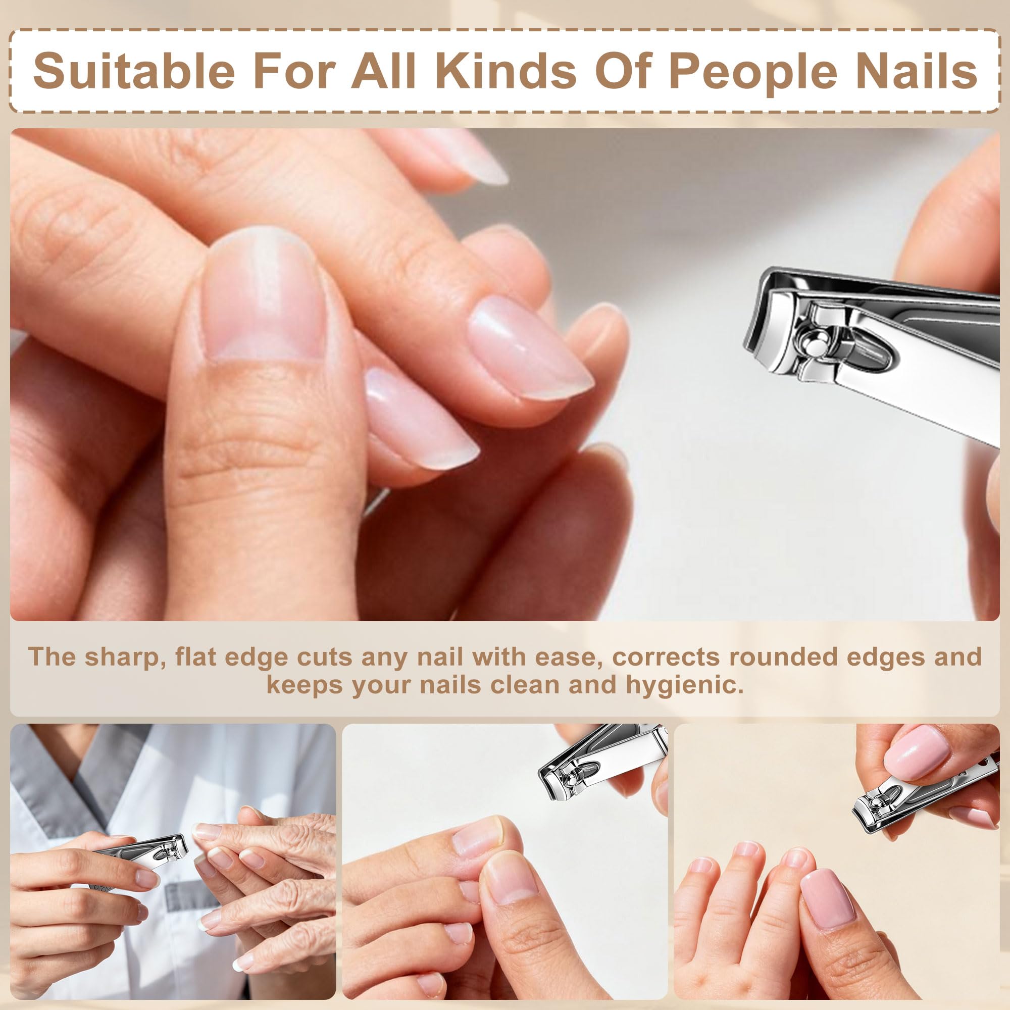 Lilingsty Nail Clippers Bulk, Fingernail Clippers Bulk, Individually Packaged, Straight-Blade Stainless Steel, Suitable for Travel, Hotels, Homeless, Charitable Organizations (20-Pack)