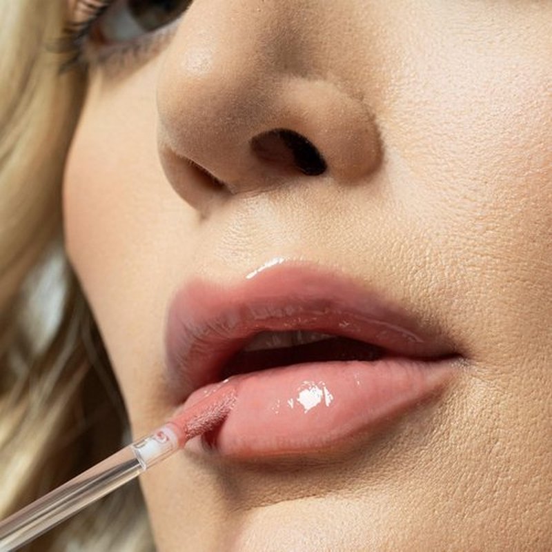 Palladio Lip Glaze Serum - Hydrating Lip Gloss with Peptides & Hyaluronic Acid for Plump Lips | Vegan, Non-Sticky Finish (Blush Brulee)