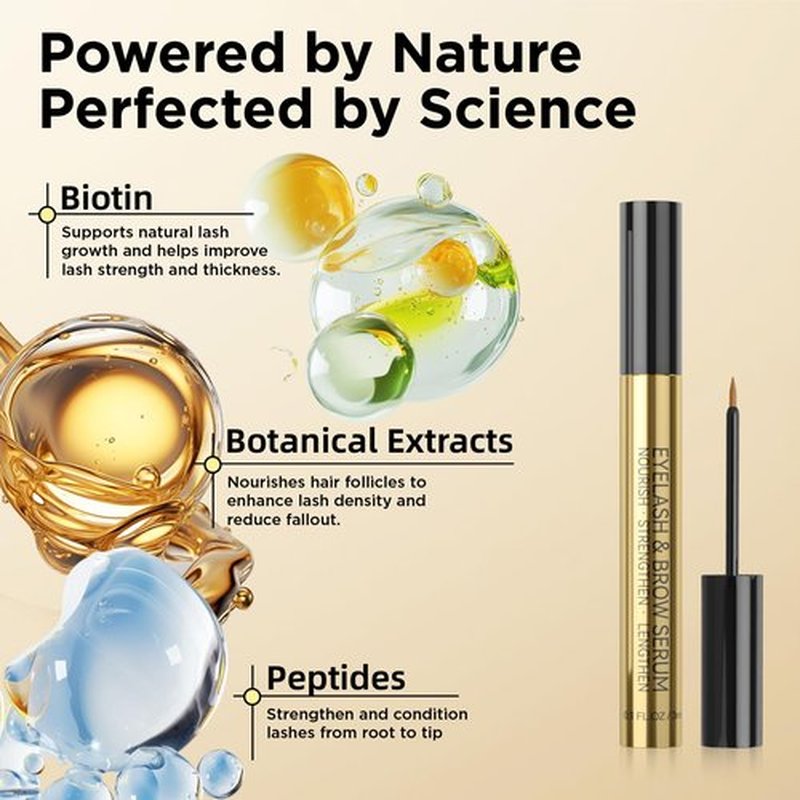 ASAMO Eyelash & Eyebrow Growth Serum - 2-in-1 Lash & Brow Enhancer for Longer, Thicker, Fuller Looking Lashes - Advanced Peptide Formula, Vegan & Cruelty-Free, Safe for Sensitive Eyes - 3ml