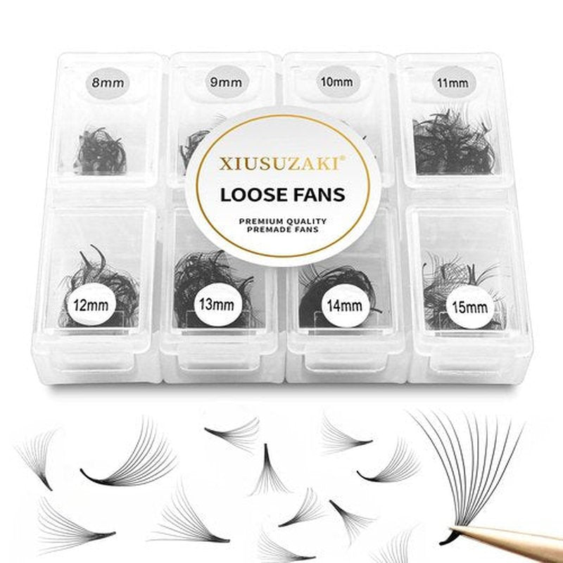 Premade Eyelash Extensions - 600 Fans, 10D, Volume Lash, 0.07 Thickness, D Curl, Mix 8-15mm Fluffy Soft Handmade Loose Fan