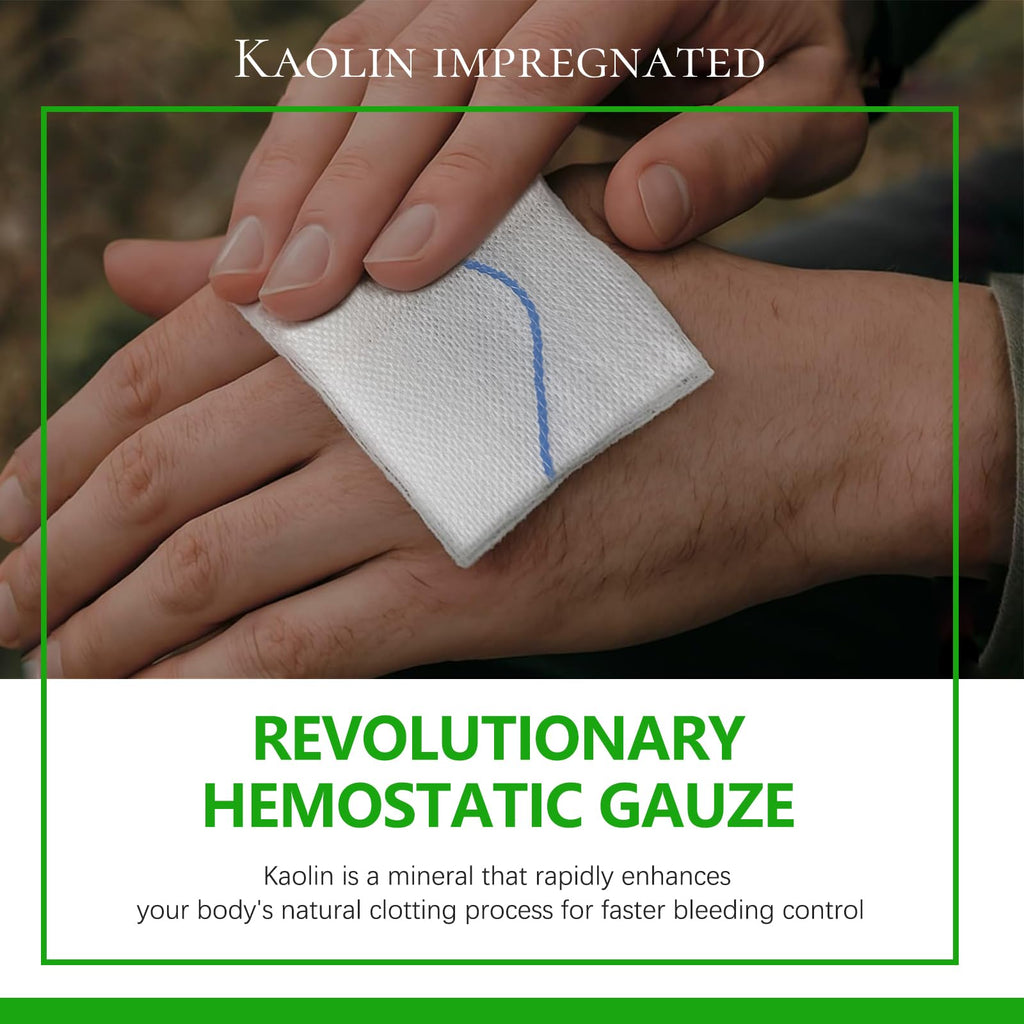 Quick Clot Kaolin Hemostatic Gauze – First Aid Supplies for Fast Bleed Stop