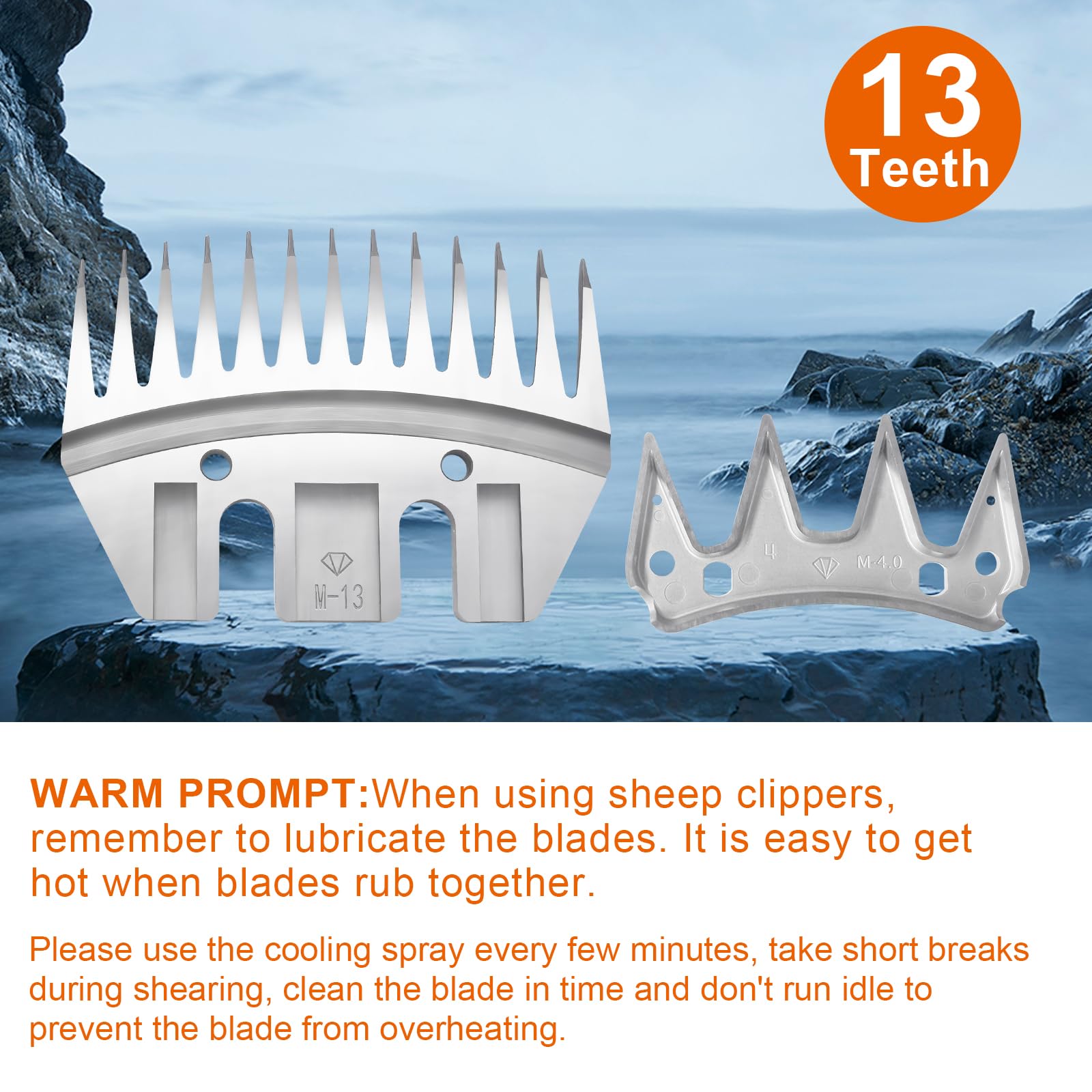 13 Tooth Sheep Grooming Clippers Replacement Blades for Thick Coat Animals