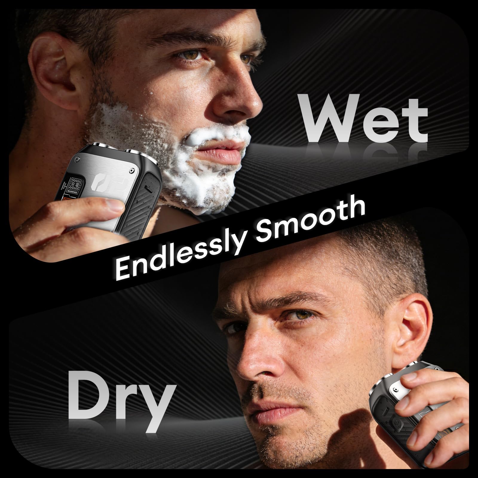 PAXA Mini Portable Electric Shaver,9000Rpm Mens Electric Shaver,IPX7 Waterproof Wet & Dry Dual-Head Rotary Cordless Travel Shavers for Shaving Face,USB-C Rechargeable for Home, Car, Travel(White)