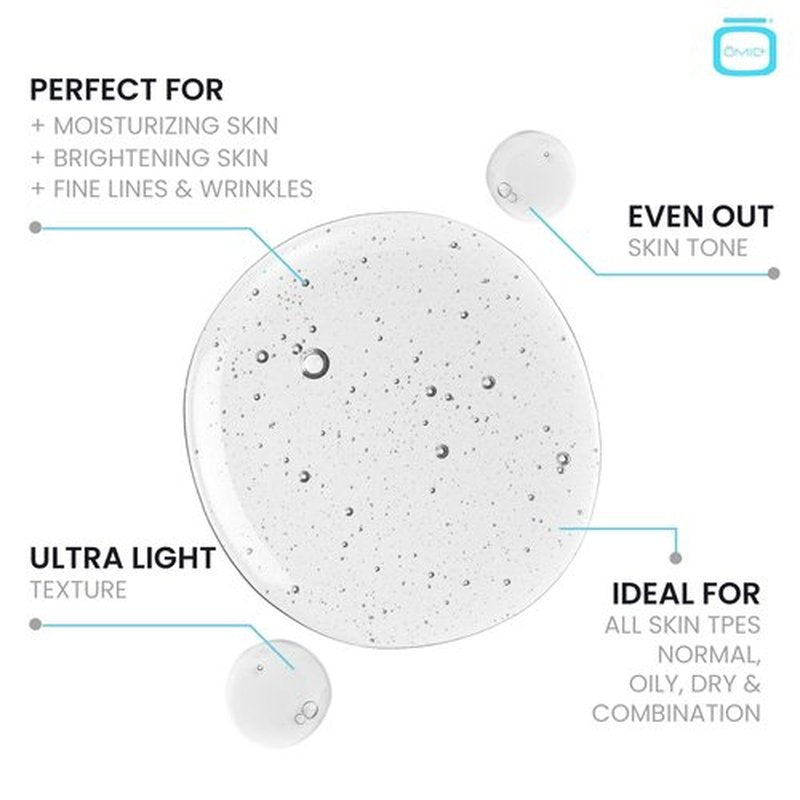 OMIC 10% Tranexamic Acid Serum for Face - 1 fl oz / 30ml - Skin Brightening Serum, For Brown Spots, Even Out Skin Tone - with Hyaluronic Acid, Glycerin, Natural formula