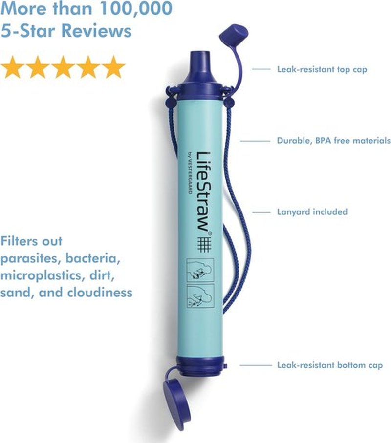 LifeStraw Personal Water Filter - Essential for Hiking, Camping, Travel & Emergency Preparedness