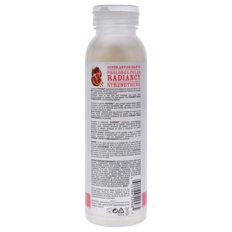 RUSK Puremix Pomegranate Color Protecting Shampoo - Prolong Color Radiance & Shine | 12 oz