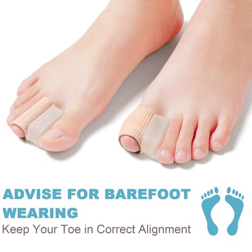 Povihome 6 Pack Gel Toe Spacer Separators(0.6'' Thick), Bunion Corrector for Overlapping Toe (1st/2nd Toe), Silicone Toe Spacers with Soft Gel Lining for Hallux & Bunion Pain Relief
