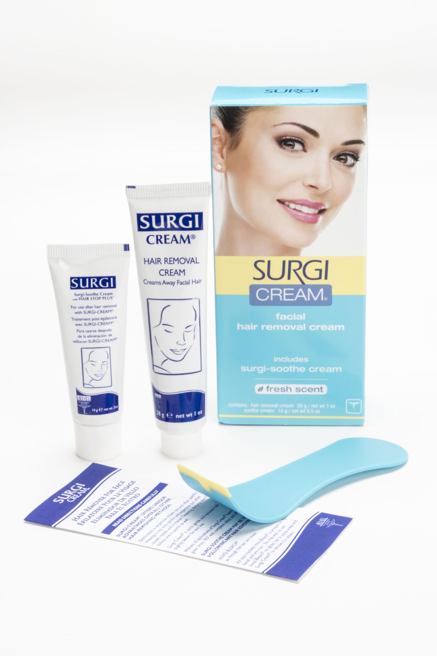 Surgiwax Facial Hair Removal Cream for Women - Hair Remover Cream, At-Home Depilatory for Sensitive Skin, Fresh Scent, 1 Oz