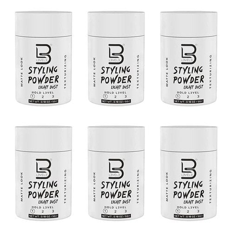 L3 Level 3 Travel Styling Powder - Small 0.18 oz for Travel - Natural Look Mens Powder (6, White)