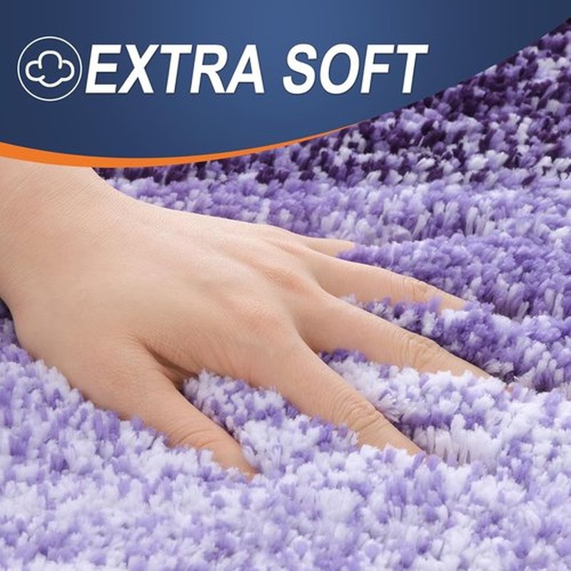 OLANLY Large Bathroom Rug Mat - Extra Soft Microfiber, Quick Dry & Machine Washable | 54x24, Violet