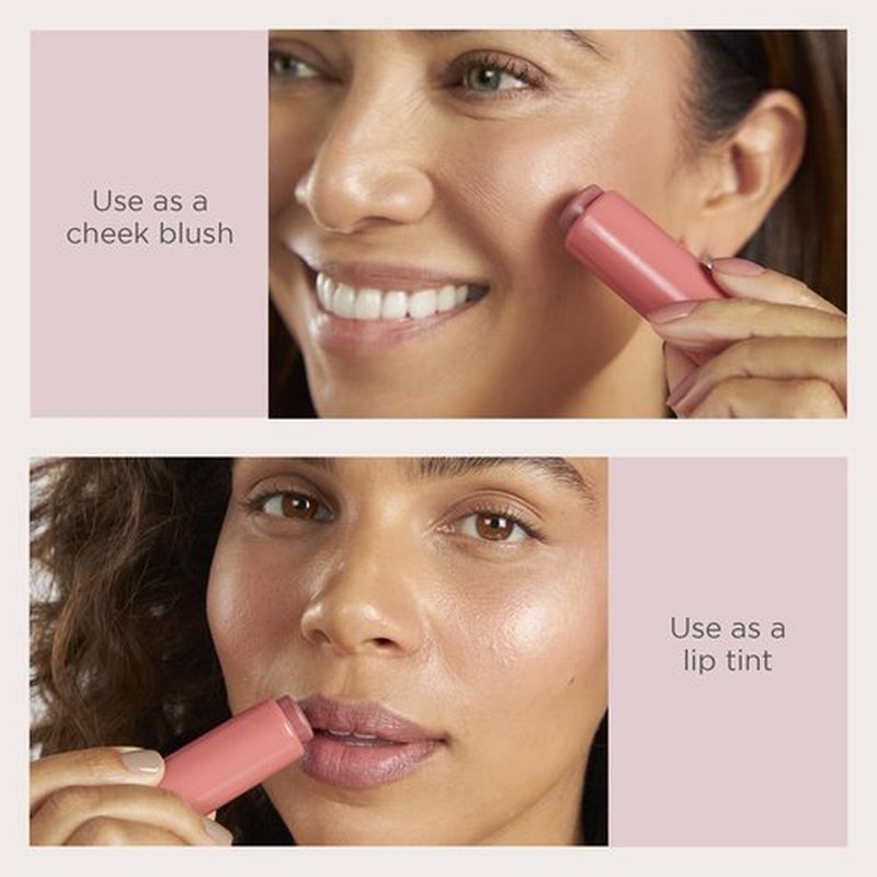 PÜR MINERALS Silky Tint Creamy Multitasking Blush Stick with Peptides, Berry Best - Blush Stick with Natural, Healthy-Looking Glow & Ultra-Creamy Finish - Professional Makeup