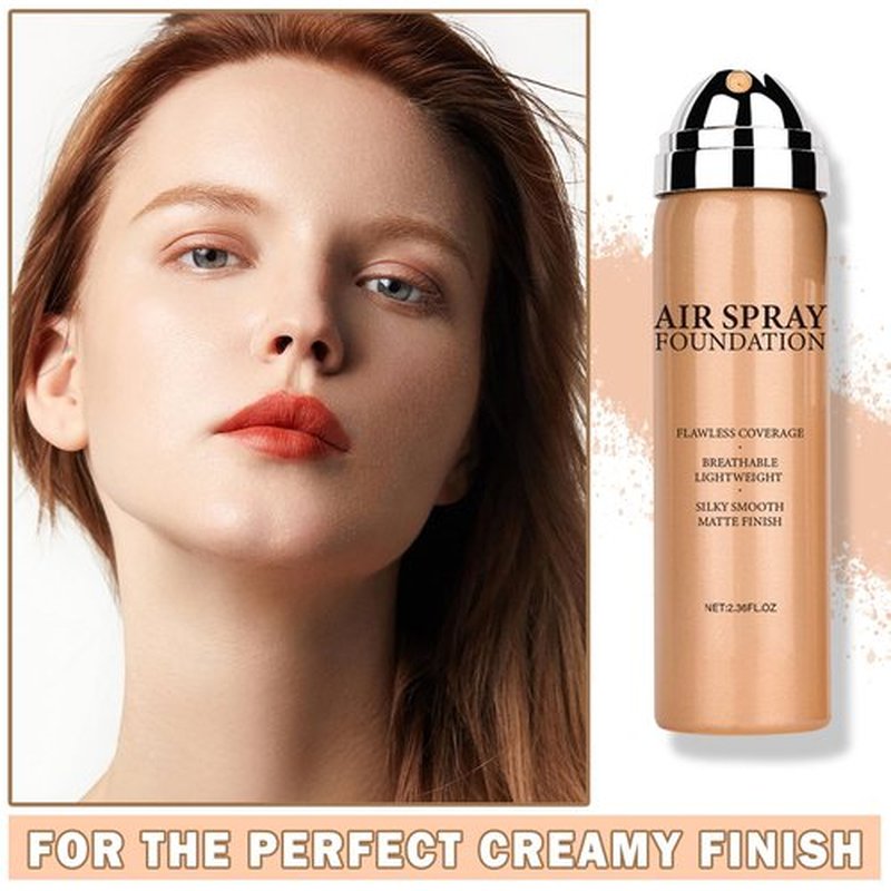 Flawless AirBrush Foundation High Coverage Foundation Smooth Creamy Matte Spray Foundation Makeup Kit For Mature Skin With Natural Nude Finish #Natural/Warm Porcelain