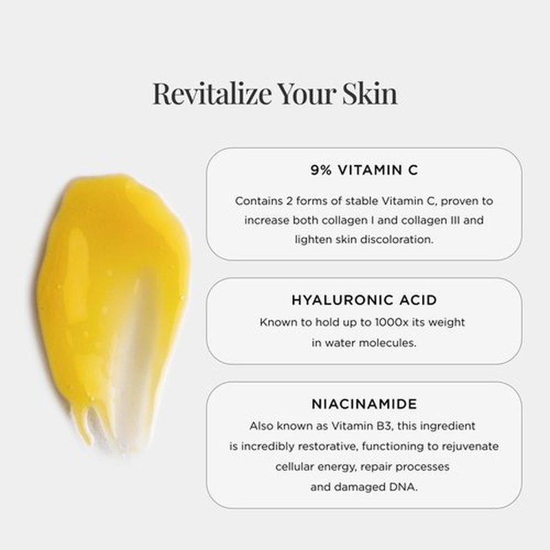 JSHealth Vitamin C Serum for Face - Brightening Hyaluronic Acid Serum - Anti Aging Vitamin C Face Serum - Hydrating Facial Serum with Niacinamide