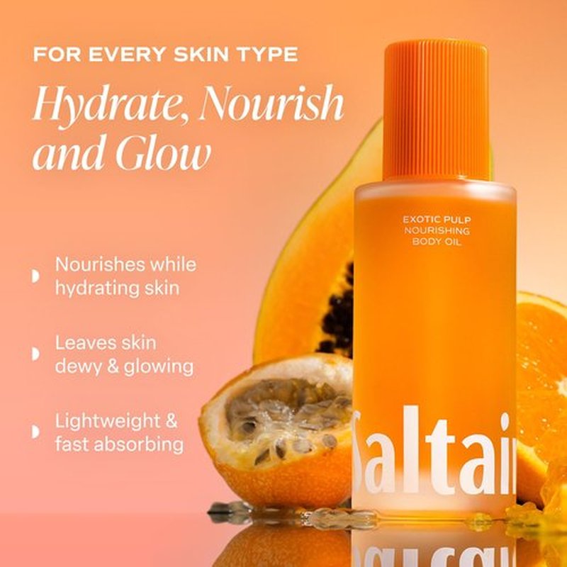 Saltair Body Oil - Silky Hydrating Dry Oil for Men & Women | Non-Greasy Moisturizer, 4oz - Exotic Pulp Scent