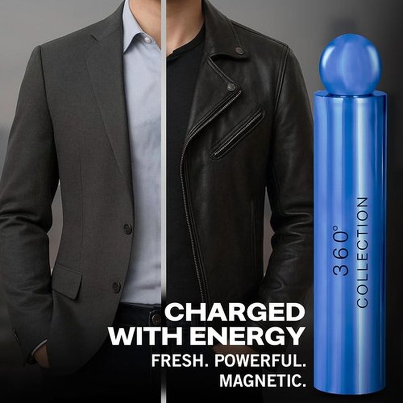 Perry Ellis 360° Collection Magnetic Blue Eau De Toilette Spray for Men - Long Lasting Cologne with Juniper, Musk & Oak Wood - 1.7 fl oz (50 mL)