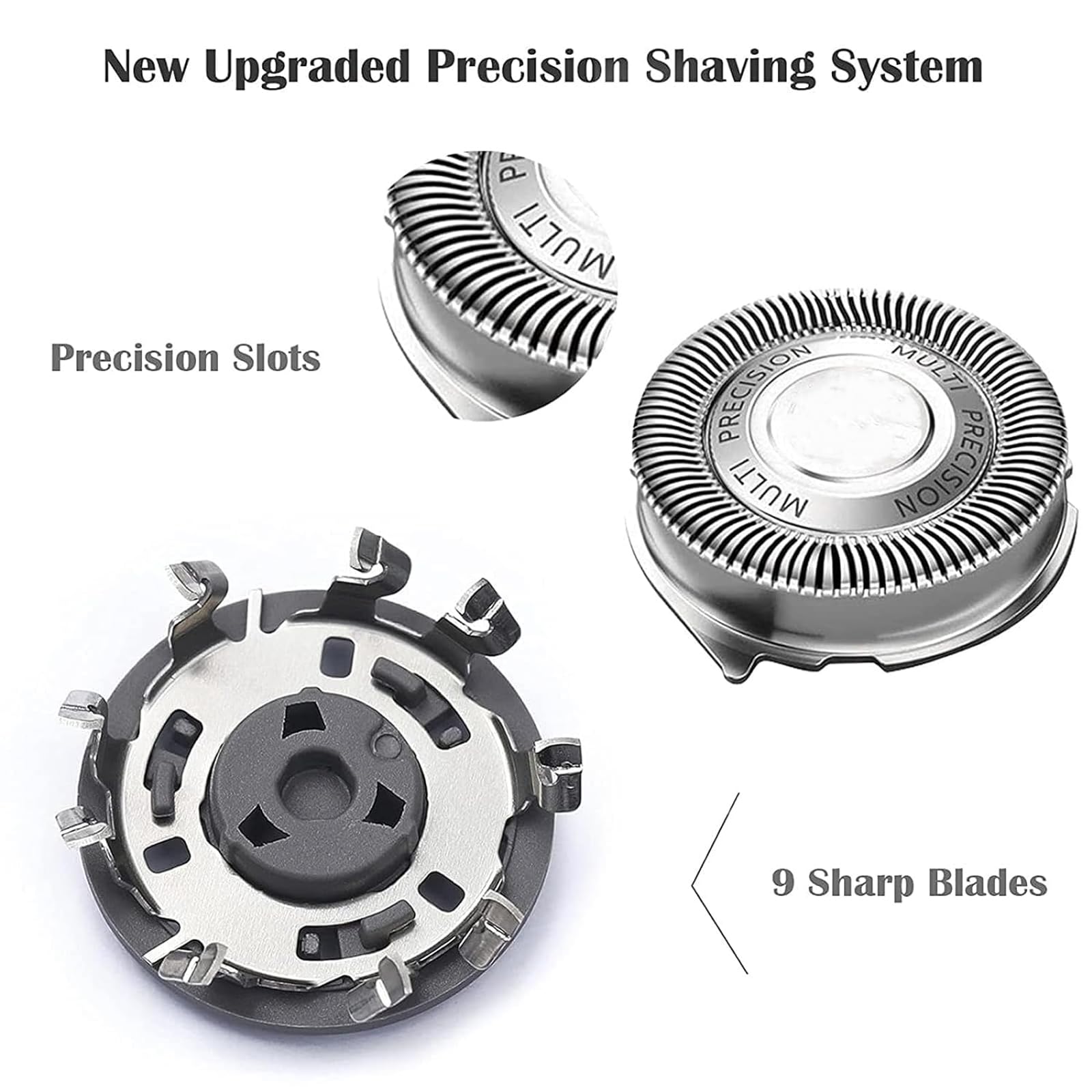 Suleto SH50/52 Replacement Heads Blades Compatible with Philips Series 5000 Electric Shavers, SH50 Razor Head Replacement for Series 5000 (S5xxx), ATXX (S5xxx), PTXX (PT8xx, PT7xx), 6 Pack W/Brush