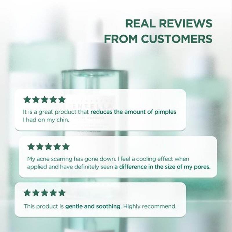 SKIN1004 Tea-Trica Relief Ampoule, Face Serum with Tea Tree & Centella, Facial Serum for Soothing & Hydrating, Lightweight Centella Ampoule for Fast-Absorbing, Korean Skin Care, 3.38 fl.oz /100ml
