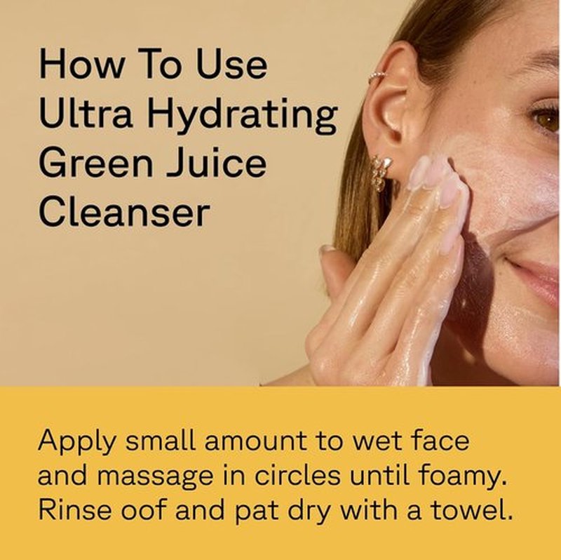Acure Ultra Hydrating Green Juice Face Cleanser - Superfood Formula for Clean Skin | 4 Fl Oz