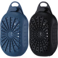 Pangda 2 Pcs Silicone Soap Saver Bag, Dual-Sided Soap Box Scrubber Gentle Exfoliating Silicone Pouch Quick-Dry Saver for Shower (Dark Blue, Black)
