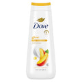 Dove Body Wash Glow Mango & Almond Butter for 24hr Lotion-Soft Skin Moisturizing Skin Cleanser with No Sulfates No Parabens 20 oz