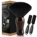 NICEMOVIC 3-in-1 Barber Neck Duster Brush Set - Professional Cleaning Tool for Hair Cutting | Brown & Black