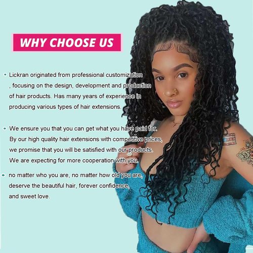 8 Packs Goddess Locs Crochet Hair 14 Inch, Boho Style Locs Pre Looped with Curly Ends, Faux Locs Crochet Hair for Black Women 1B/30/27