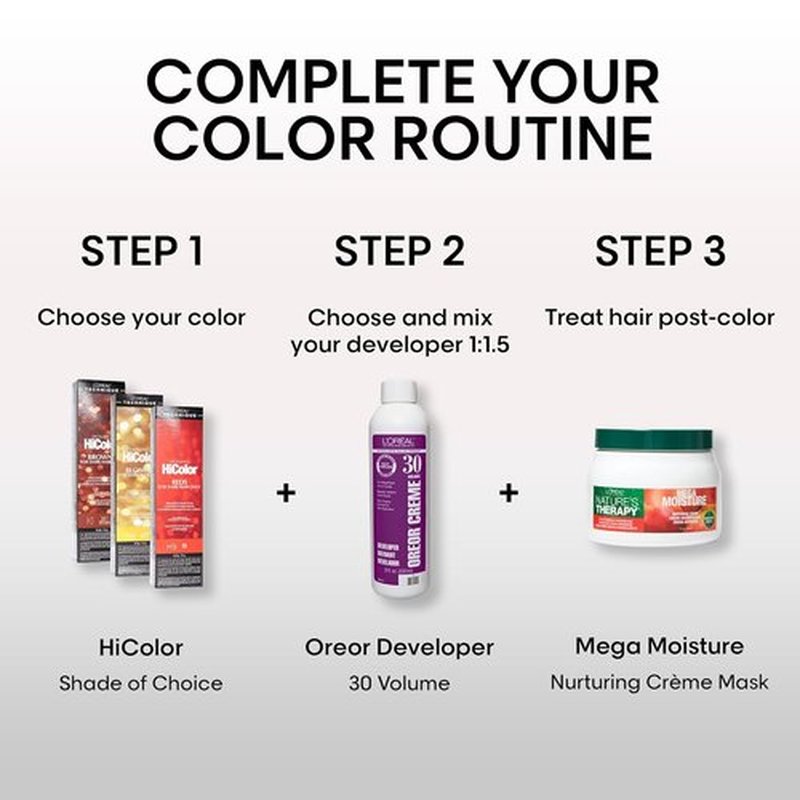 L'Oréal Technique HiColor Permanent Hair Color - Lifts Dark Hair in One Step | Rich, Smooth Formula, No Brassiness
