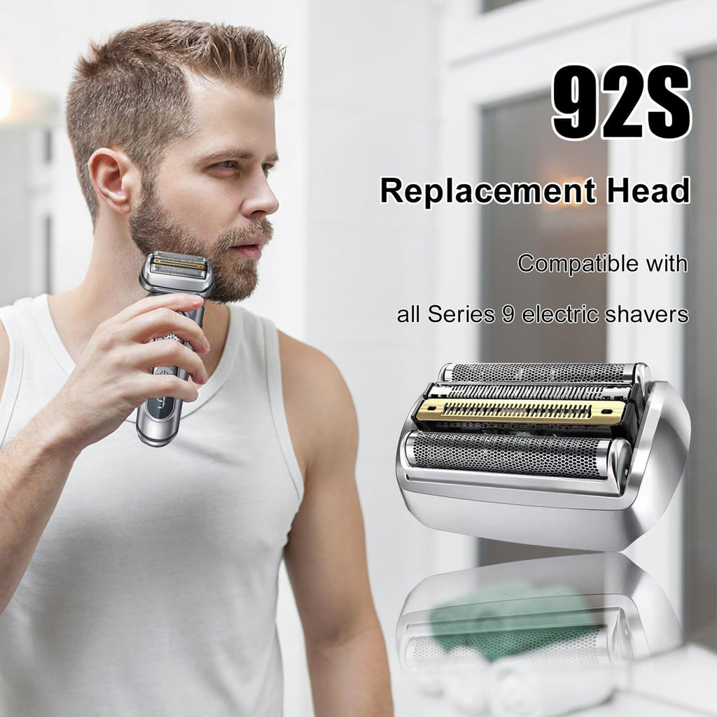 92S Series 9 Shaver Replacement Heads Compatible with Series 9 Electric Razors 290cc, 9291cc, 9370cc, 9293s, 9385cc, 9390cc, 9330s, 9296cc,Compatible with Braun Series 9 Pro Replacement Heads