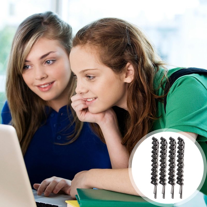 Uonlytech Hair Clips, 1 Set 2 Pairs Rhinestone Hair Barrette Pins Clear Crystal Hair Bobby Pin Accessories for Women - Black, Size 6x0.7cm, 4 Pieces