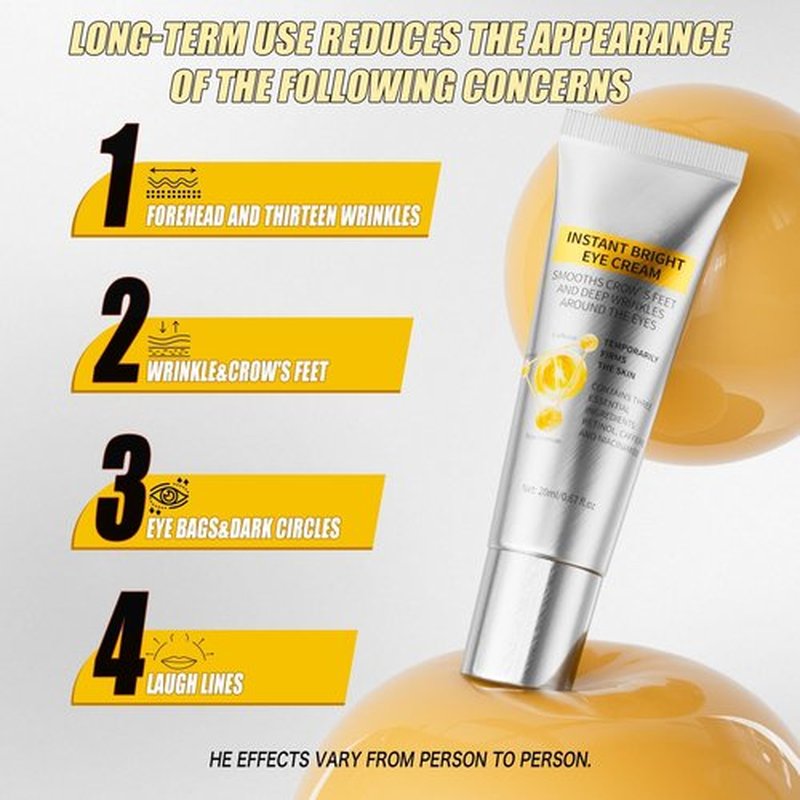 Instant Eye Tightener Cream | Reduces the Appearance of Under-Eye Bags, Puffiness, Dark Circles & Fine Lines | Lightweight, Non-Greasy & No White Cast | Smooth Application & Makeup-Friendly (1 PCS)