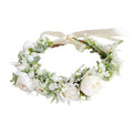 Brikuinr Women Flower Crown Wedding Floral Headband Flower Halo Floral Crown Bridal Party Cosplay Halloween Photos
