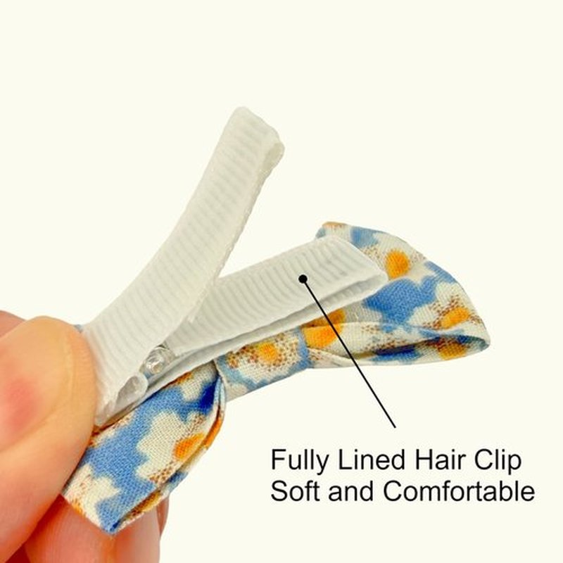 Baby Girl Hair Clips Set, 20 Pcs 2 Inch Blue & White Hair Bows Barrettes Handmade Accessories Alligator Clip for Little Girls Babies Toddlers Child Kids Teens Gifts