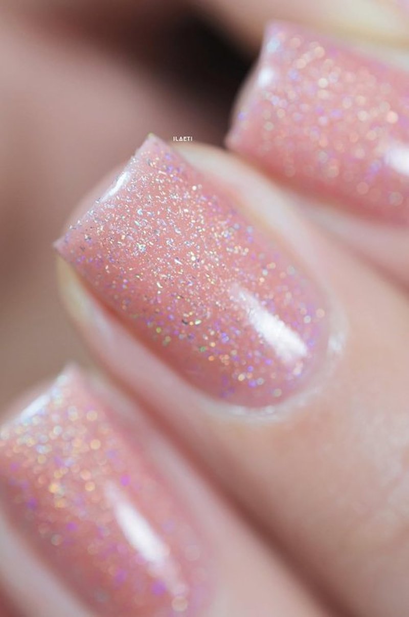 ILNP Sweet Pea | Holographic Sheer Jelly Nail Polish in Seashell Pink - Long-Lasting Shine